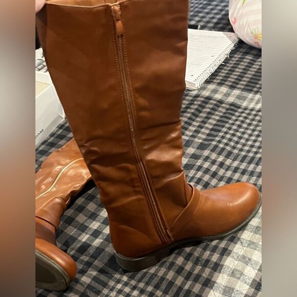 Wild Diva Mid Calf Cognac Boots - Picture 11 of 16